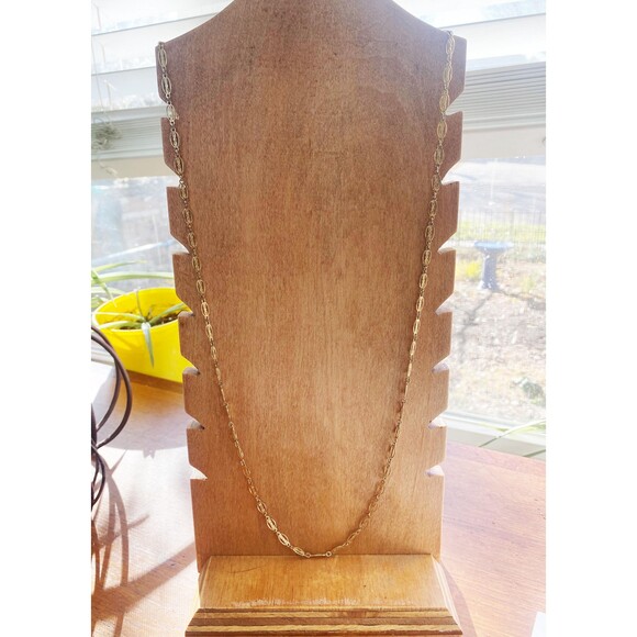 Vintage Gold Oval Link Chain Opera Length Necklace with Spring Ring Clasp - Picture 2 of 5